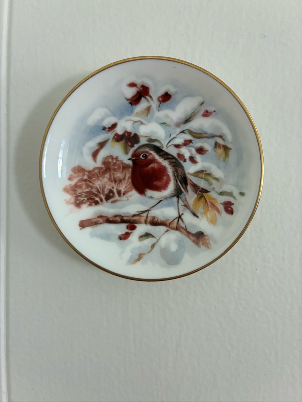 Vintage Royal Doulton Porcelain Bird Trinket Dish - Bird Design-Attached Hanger